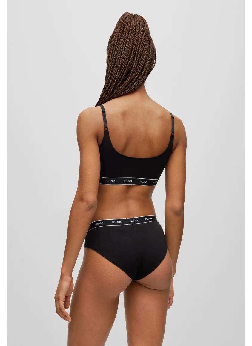 HUGO Three-pack of stretch-cotton briefs with logo waistbands
