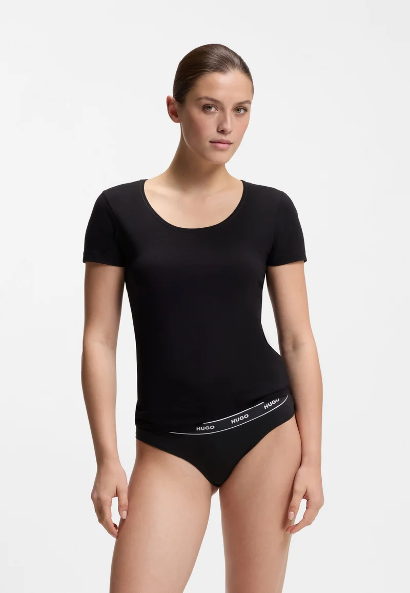 HUGO Stretch-cotton briefs with logo waistband