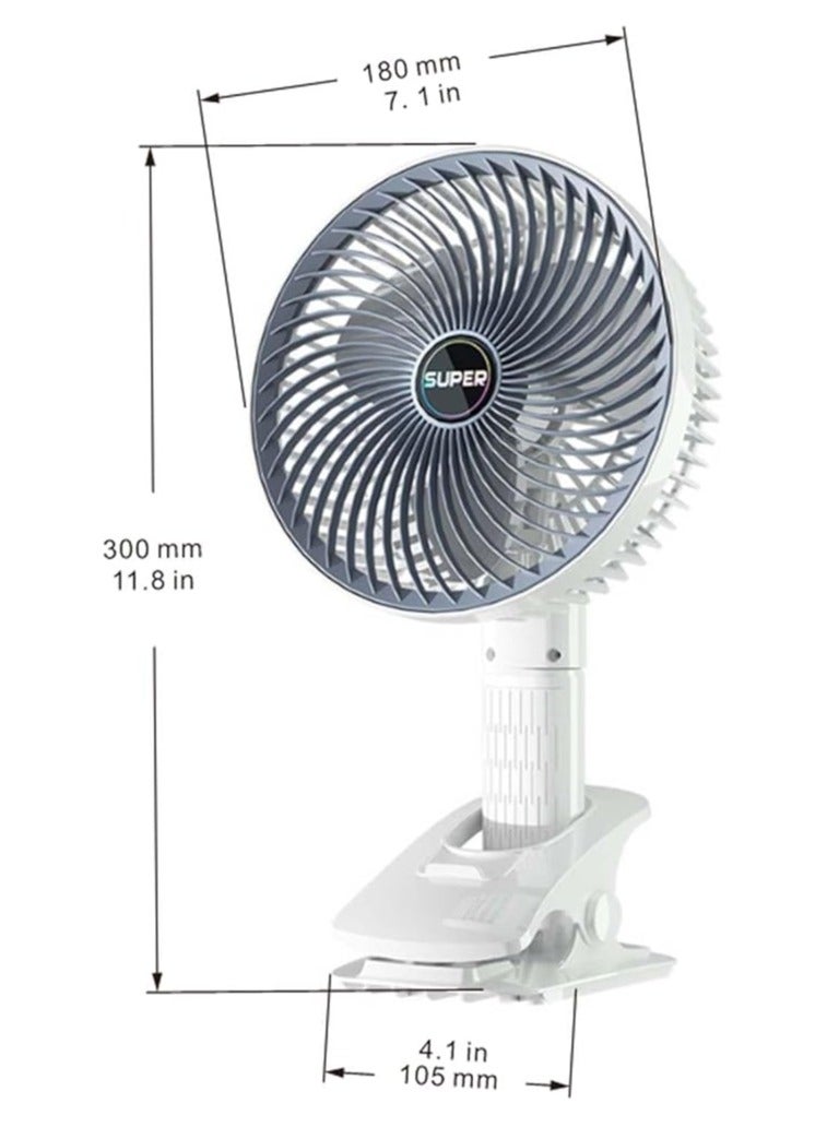 Mini Rechargeable Desk Fan with Clip Design – Silent USB-Powered Desk Fan - Image 2
