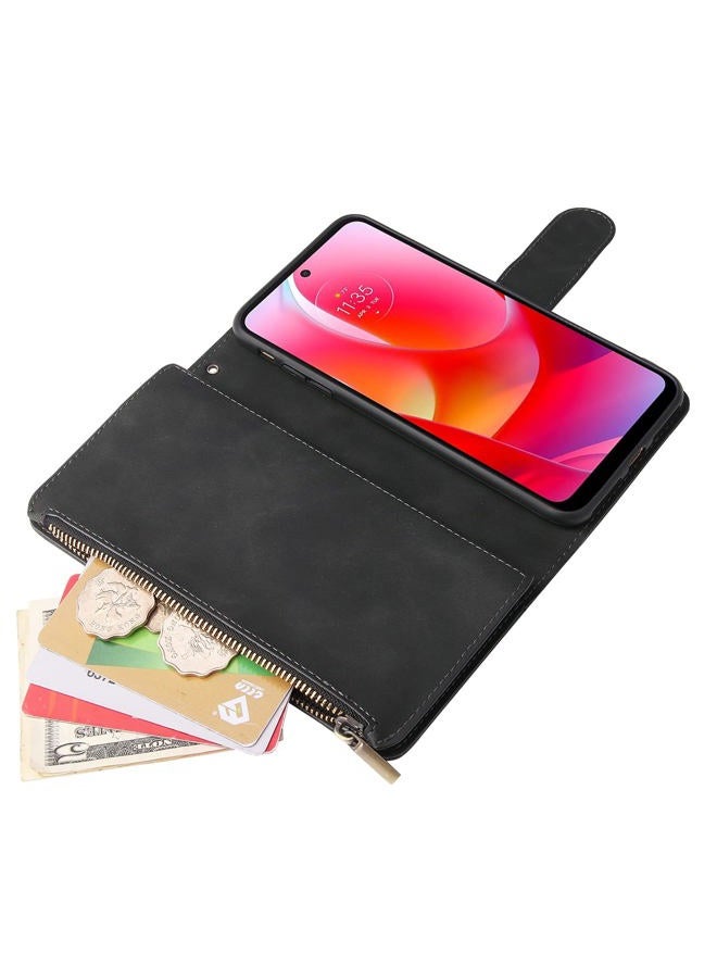 Asuwish Compatible with Motorola Moto G Power 2022 5G/MotoG Pure 2021 Wallet Case Tempered Glass Screen Protector Flip Cover Card Holder Cell Phone Cases for MotoGPure GPure XT2165DL XT2163DL Black - Image 4