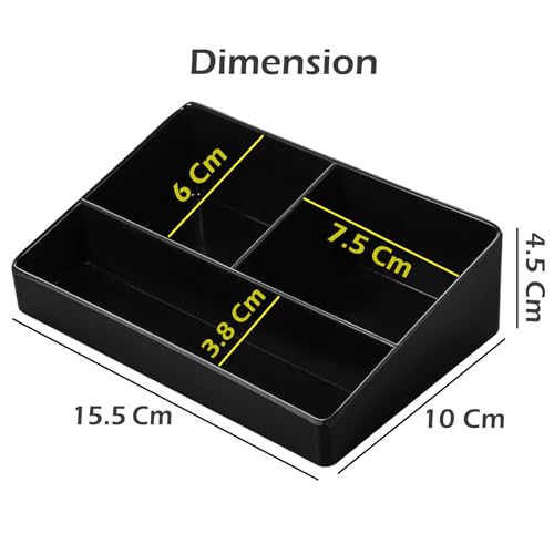 STORE 2508 Store2508 Melamine Tea & Coffee Sachet Holder Tray | Condiments Holder | Kettle Tray | for Home Office or Hotel | 15.5x10x4.5 Cm | Black - Image 2