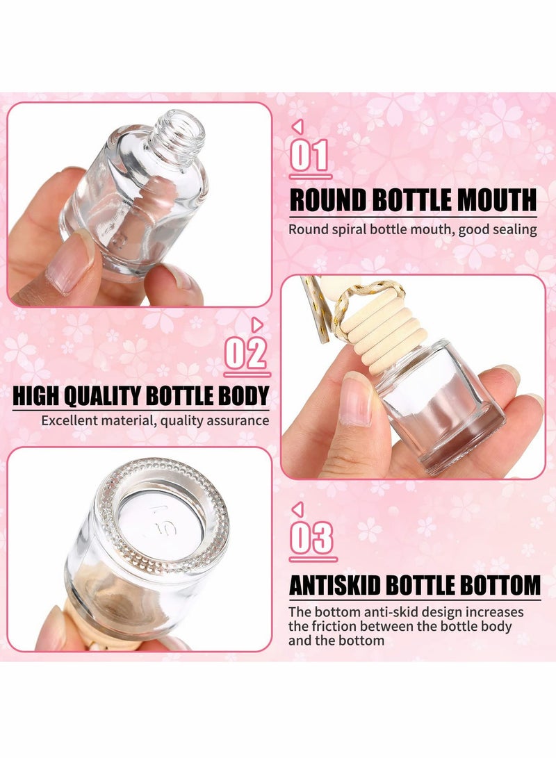 Excefore Car Air Freshener Perfume Bottle Empty Refillable Car Perfume Bottle Car Hanging Diffuser Bottle Pendant Essential Diffuser Oil Fragrance Aromatherapy Empty Bottle Decor (12 Pcs, Assorted Style) - Image 3