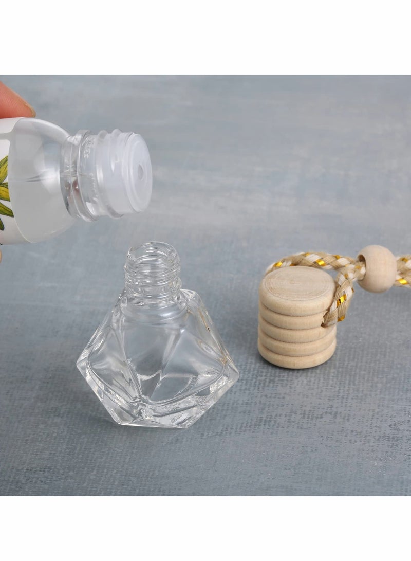 Excefore Car Air Freshener Perfume Bottle Empty Refillable Car Perfume Bottle Car Hanging Diffuser Bottle Pendant Essential Diffuser Oil Fragrance Aromatherapy Empty Bottle Decor (12 Pcs, Assorted Style) - Image 5