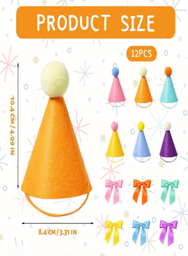 CZFSWT 12Pcs Mini Party Hats for Stuffed Animals Set, Stuffed Animal Party Hats, Small Party Hats for Stuffed Animals Suitable for Pet Themed Activity Decoration - Image 2