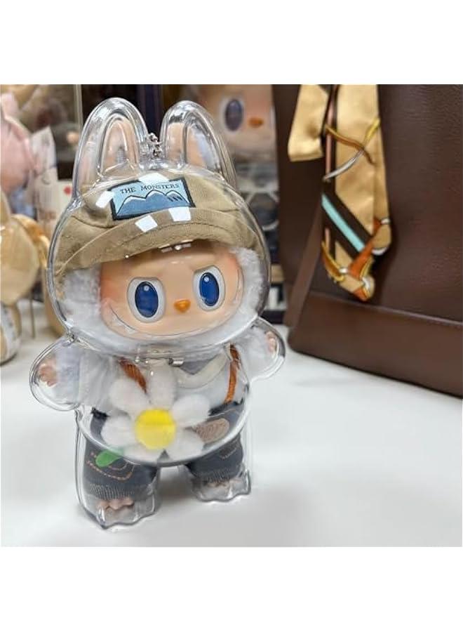 LABUBU Protective Case – Clear Protective Cover with Silicone Strap for Exciting Macaron Standing Figure, Dustproof  Portable Showcase for Collectibles - Image 4