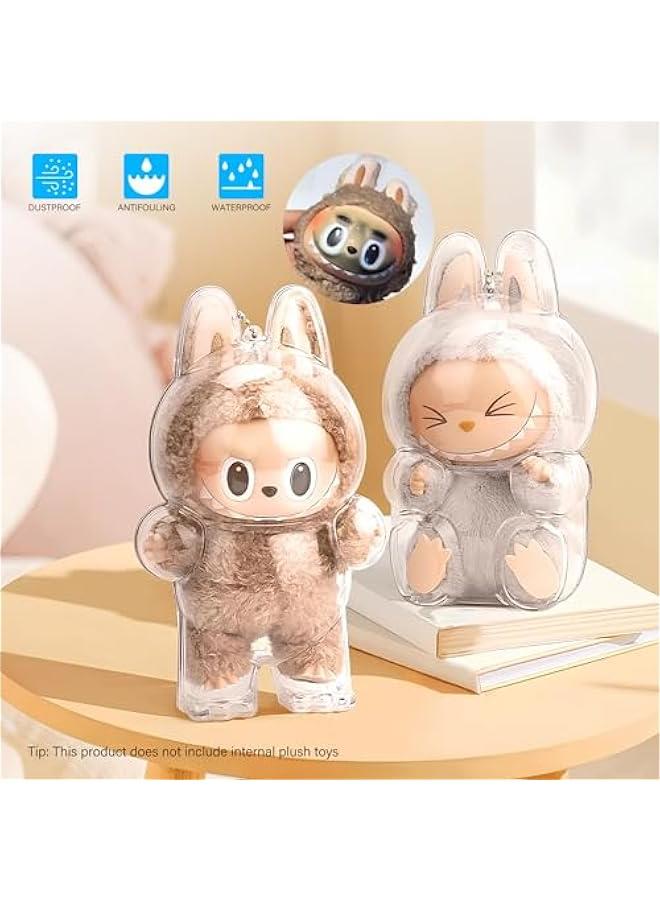 LABUBU Protective Case – Clear Protective Cover with Silicone Strap for Exciting Macaron Standing Figure, Dustproof  Portable Showcase for Collectibles - Image 2