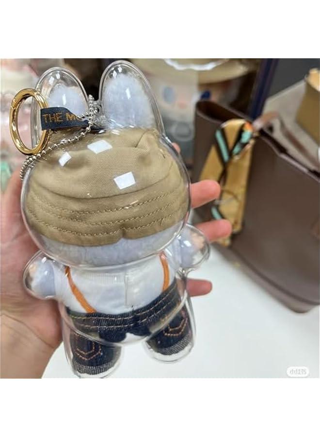 LABUBU Protective Case – Clear Protective Cover with Silicone Strap for Exciting Macaron Standing Figure, Dustproof  Portable Showcase for Collectibles - Image 5