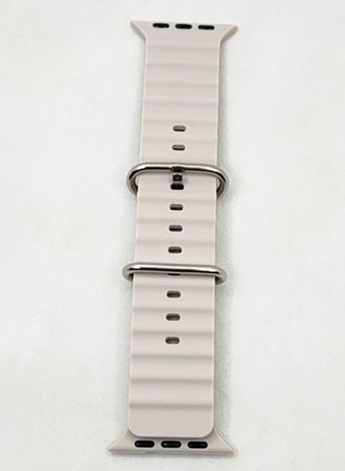 Silicon Replacement Strap For Apple Watch Series 7 And Series 8 (45mm) And Apple Watch Ultra (49mm) - Beige - Image 2