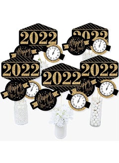 Big Dot of Happiness New Year'S Eve Gold 2022 New Years Eve Party Centerpiece Sticks Table Toppers Set Of 15  - Image 1
