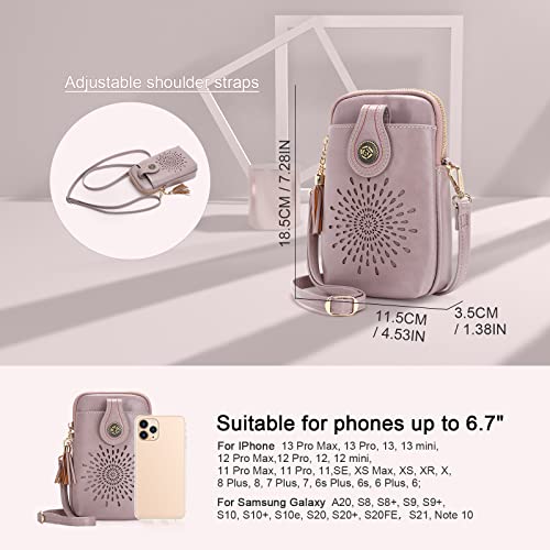APHISON Mini Cell Phone Purse, PU Leather Small Crossbody Bags for Women, Lightweight Cute Purses with Tassel - Image 5