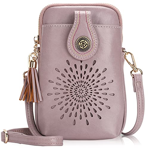 APHISON Mini Cell Phone Purse, PU Leather Small Crossbody Bags for Women, Lightweight Cute Purses with Tassel - Image 1