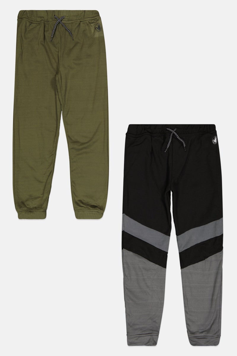 Body Glove Kids Boy 2 Piece Brand Logo Jogger Pants, Black - Image 1