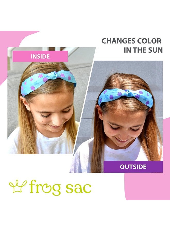 FROG SAC Rog Sac Color Changing Blue Knot Headband For Girls Butterfly Headbands For Kids Cute Satin Knotted Flower Hair Bands Little Girl Daisy Head Band Hair Accessories - Image 4