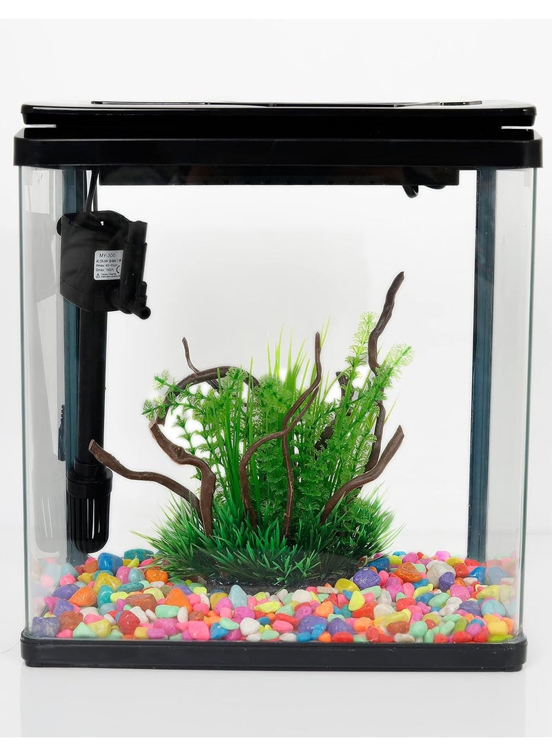 Generic - Aquarium Fish Tank 24L, LED Light and Top Filter Silent Pump Complete Set For Shrimp, Small Fishes - Image 1