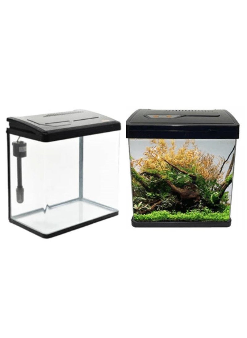 Generic - Aquarium Fish Tank 24L, LED Light and Top Filter Silent Pump Complete Set For Shrimp, Small Fishes - Image 1