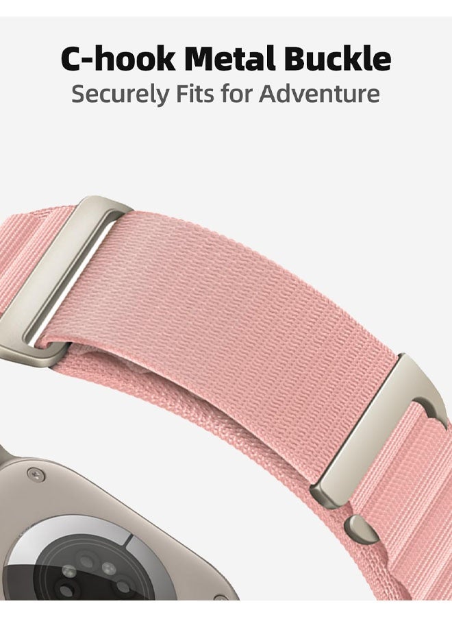 سوار Alpine Loop متوافق مع ساعة Apple Watch Ultra 2، مقاسات 49 مم، 46 مم، 45 مم، 44 مم، 42 مم. سوار Alpine المصنوع من النايلون متوافق مع ساعات iWatch Ultra/SE 3/SE 2 من السلسلة 10، 9، 8، 7، 6، 5، 4، 3، 2، 1 - Image 3