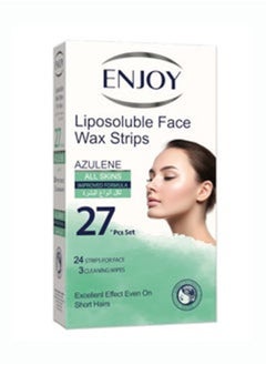 ENJOY Enjoy Liposoluble Face Wax Strips Azulene For All Skins 27PCS 