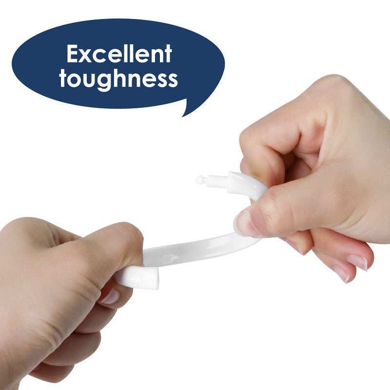 Qulable 12 Packs Circular Shower Curtain Rings, Plastic Curtain O Rings Hooks for Bathroom, Glide Easily on Bathroom Shower Rod (White) - Image 2