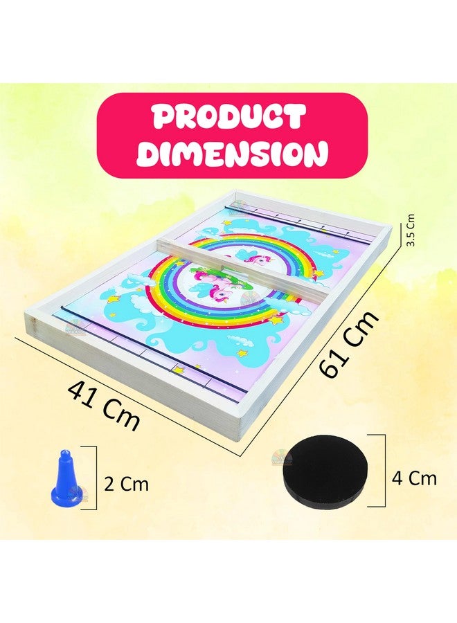 في جراسب لعبة VGRASSP كبيرة 24 بوصة 3 في 1، لعبة سلينج بوك، لودو، ثعبان وسلم للأطفال والكبار - هيكل من خشب الصنوبر الصلب، لعبة من 2 إلى 4 لاعبين - استمتع بوقت العائلة والحفلات (تصميم وحيد القرن) - Image 3