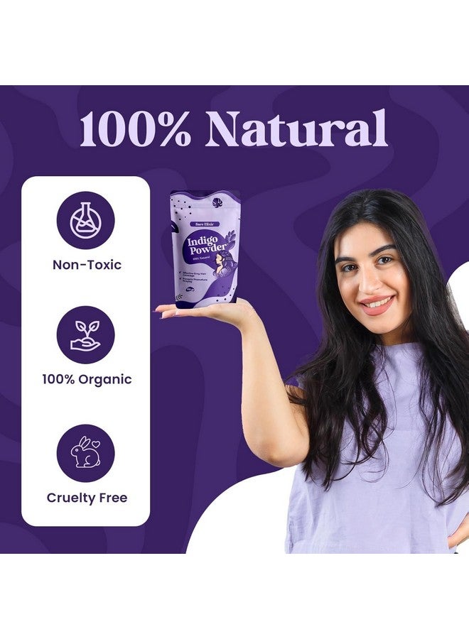Bare Elixir 100% Natural Henna and Indigo Powder Combo | Organic Hair Care for Grey Coverage | Hair Growth & Deep Nourishment | Enhances Shine Strengthens & Reduces Hair Fall | Pack of 2 (180g Each) - Image 3