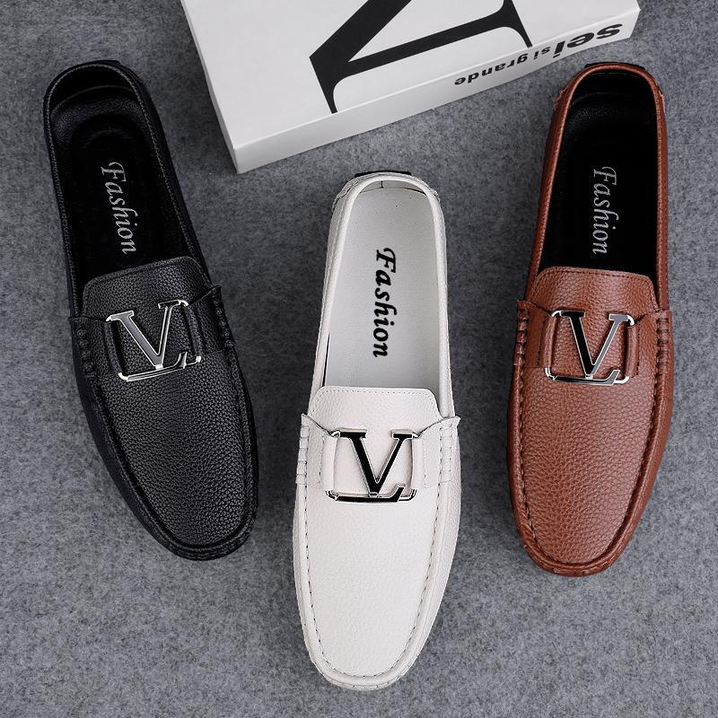 Men'S Autumn Breathable Non-Slip Loafers, Men'S Genuine Leather Soft Sole Soft Surface Casual Loafers, Comfortable And Versatile - Image 2