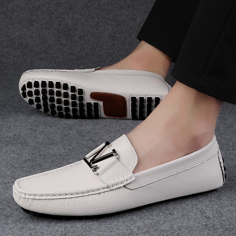Men'S Autumn Breathable Non-Slip Loafers, Men'S Genuine Leather Soft Sole Soft Surface Casual Loafers, Comfortable And Versatile - Image 1