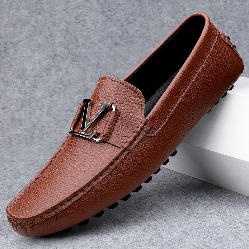 Men'S Autumn Breathable Non-Slip Loafers, Men'S Genuine Leather Soft Sole Soft Surface Casual Loafers, Comfortable And Versatile - Image 5