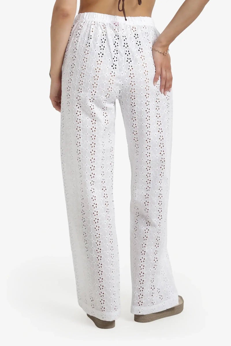 Carina Embroidered Eyelet Beach Pants - Image 4