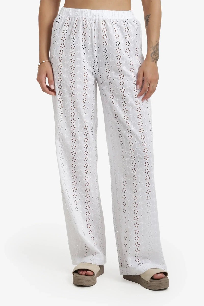 Carina Embroidered Eyelet Beach Pants - Image 1