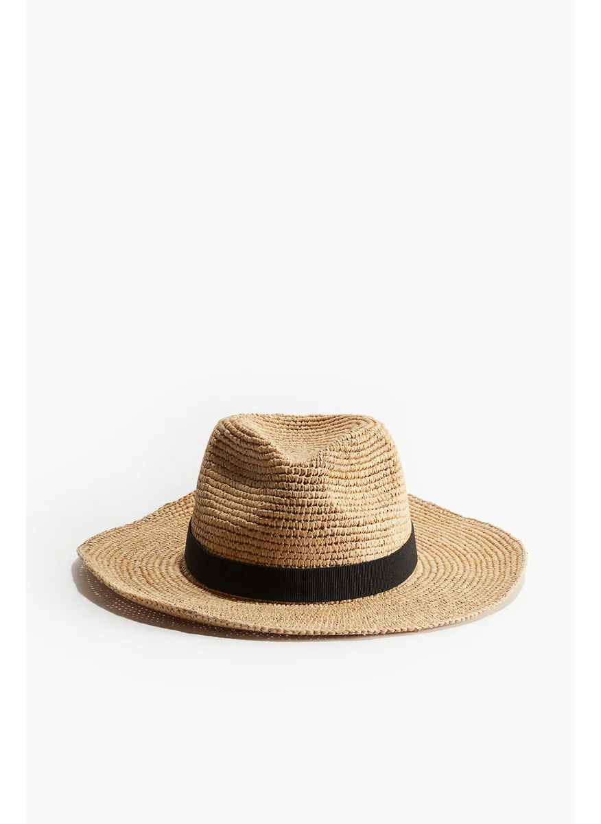 اتش اند ام Foldable Straw Fedora Hat
