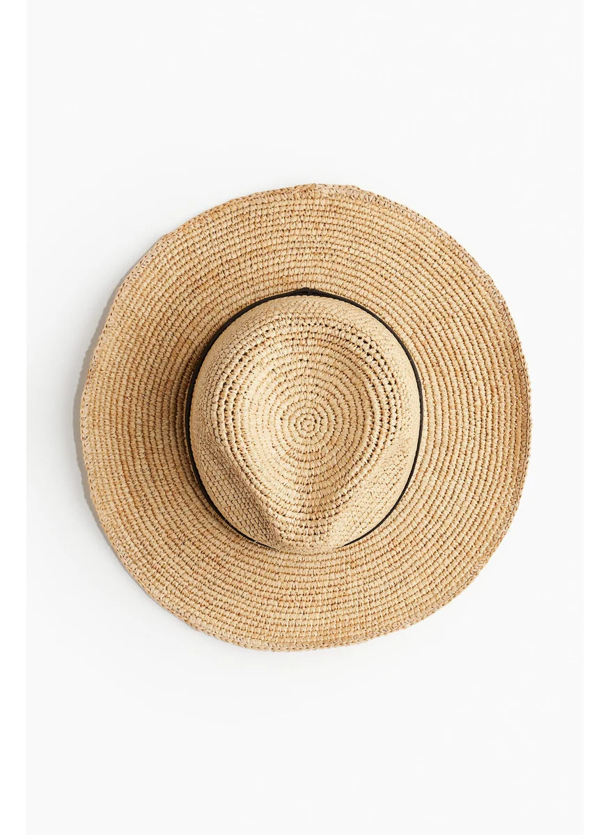 اتش اند ام Foldable Straw Fedora Hat