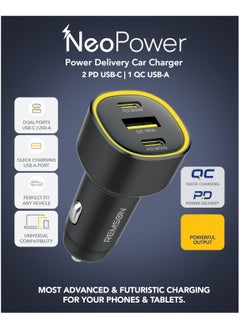 Remson Remson Neo Power Car Charger 60W Power Delivery 2 PD USB-C / 1 QC USB-A Compatible with iPhone 16 Pro Max , MacBook Pro/Air, Samsung S24 Ultra, Steam Deck , etc  - Image 5