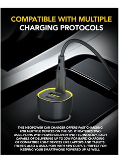 Remson Remson Neo Power Car Charger 60W Power Delivery 2 PD USB-C / 1 QC USB-A Compatible with iPhone 16 Pro Max , MacBook Pro/Air, Samsung S24 Ultra, Steam Deck , etc  - Image 4