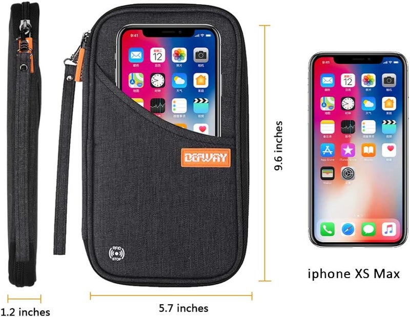 DEFWAY Passport Holder Travel Wallet - Family Passport Holder of 4, RFID Blocking Passport Wallet for Men Women, Travel Essentials for Flying, BLACK - Image 3