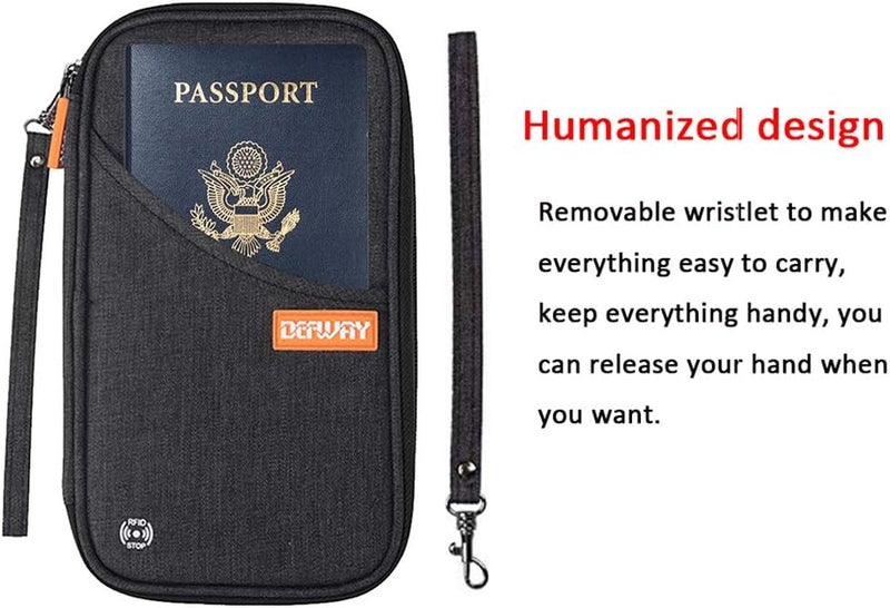 DEFWAY Passport Holder Travel Wallet - Family Passport Holder of 4, RFID Blocking Passport Wallet for Men Women, Travel Essentials for Flying, BLACK - Image 4