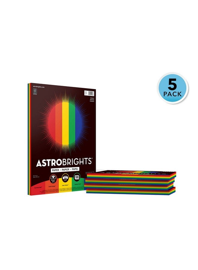Astrobrights Colored Paper 8.5" X 11" 24 Lb/89 Gsm Primary" 5Color Assortment 5 Individual Packs Of 100 Assorted Sheets 500 Sheets In Total (22228) - Image 2