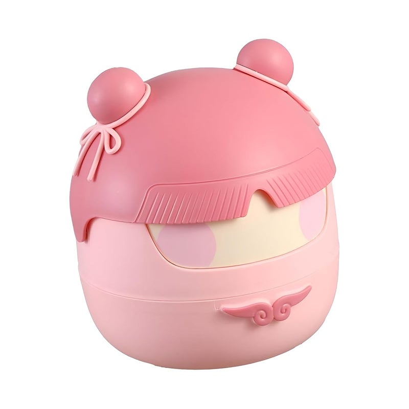 DAYANIDHI DAYANIDHI Cute Cartoon Mini Trash Can Tiny Waste Basket for Dressing Table Desktop Garbage Can For Office Home School Dustbin with Flip Cover Trash Bin Basket Bins with Lids Multi  - Image 1