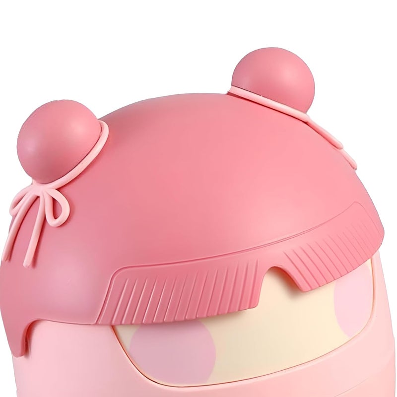 DAYANIDHI DAYANIDHI Cute Cartoon Mini Trash Can Tiny Waste Basket for Dressing Table Desktop Garbage Can For Office Home School Dustbin with Flip Cover Trash Bin Basket Bins with Lids Multi  - Image 5