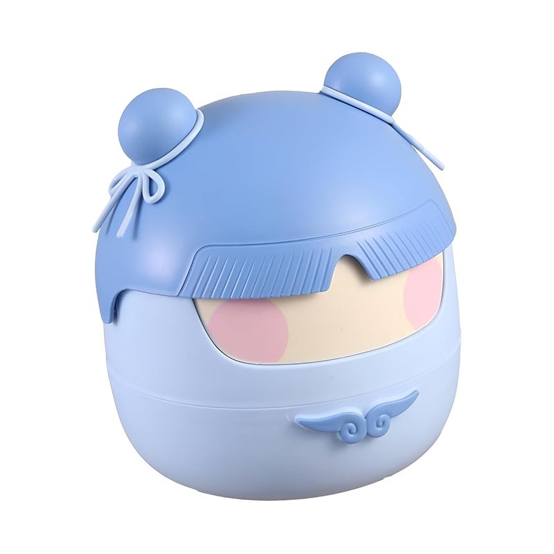 DAYANIDHI DAYANIDHI Cute Cartoon Mini Trash Can Tiny Waste Basket for Dressing Table Desktop Garbage Can For Office Home School Dustbin with Flip Cover Trash Bin Basket Bins with Lids Multi  - Image 2