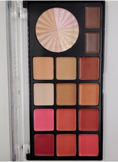 Black Pink A Complete Palette Of creamy Contour With 12 Colors + Highlighter + Eeyebrow Tattoo  - Image 3