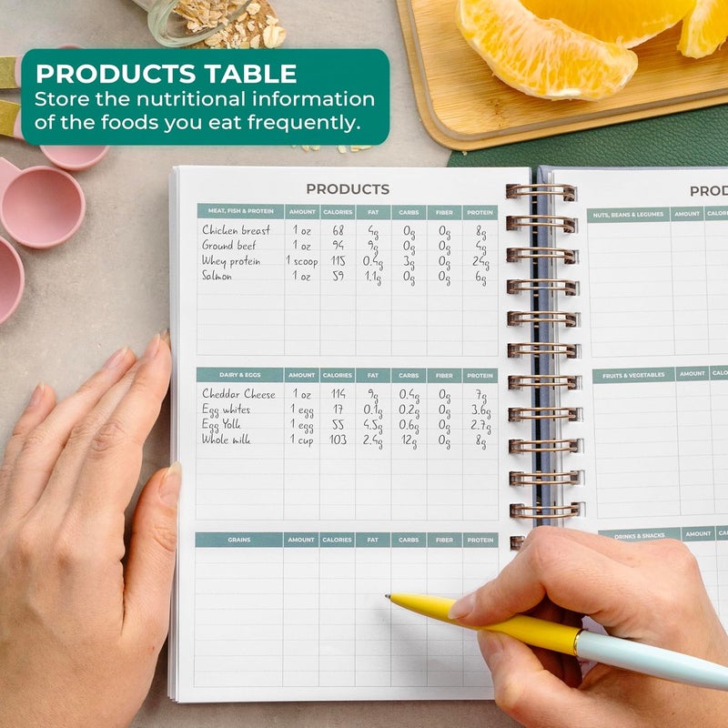 Clever Fox Food Journal Spiral - Daily Food Diary, Meal Prep Planner to Track Calories & Nutrients, Weight Loss Tracker Notebook (Windy Blue) - Image 5