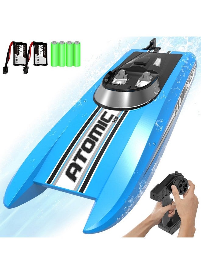 VOLANTEXRC Remote Control Boats for Pools and Lakes 20+MPH AtomicXS High Speed RC Boat for Kids or Adults Toy Boat Gifts with 2 Batteries & Reverse Function (795-5 Blue) - Image 1
