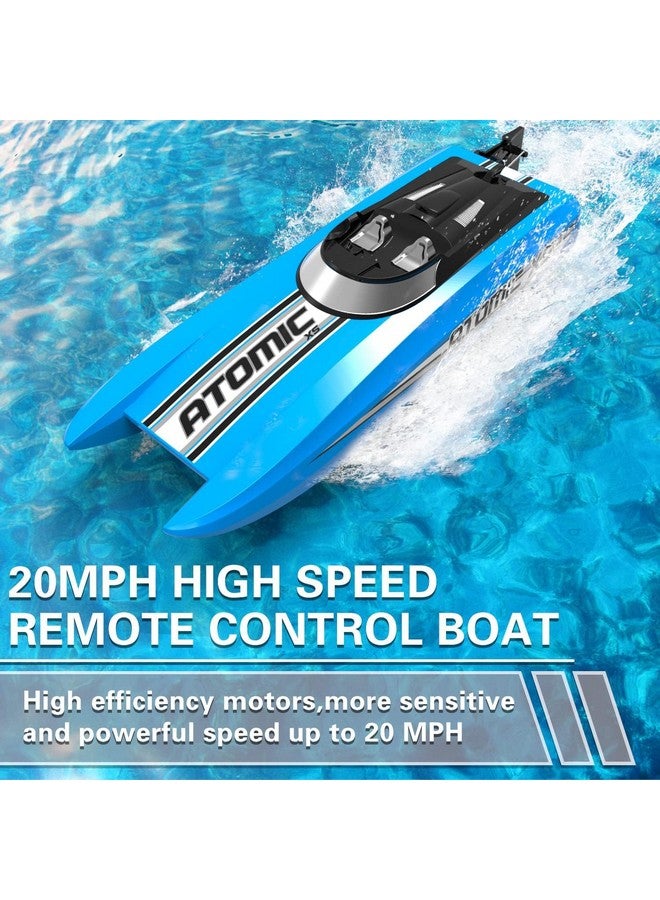 VOLANTEXRC Remote Control Boats for Pools and Lakes 20+MPH AtomicXS High Speed RC Boat for Kids or Adults Toy Boat Gifts with 2 Batteries & Reverse Function (795-5 Blue) - Image 2