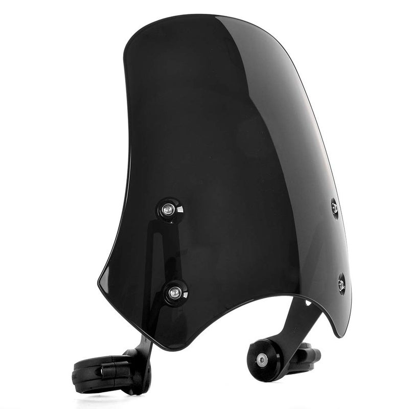 Motorcycle Windshield Windscreen Wind Deflectors Flyscreen Parebrise Visor Protector with Bracket Universal for Harley Dyna Iron 883 Softail Sportster 883 Street Bob Smoke