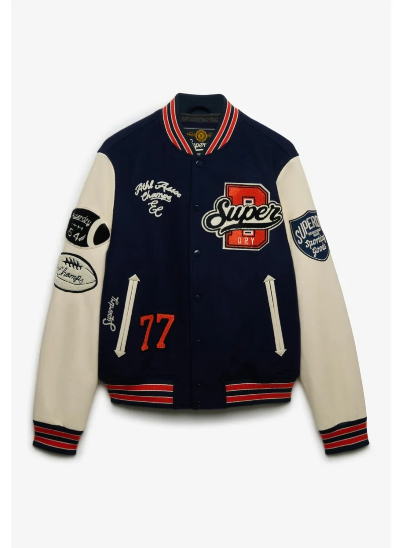 سوبر دراي College Patched Varsity Jacket