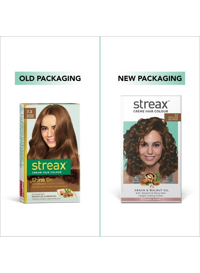 Streax Permanent Hair Colour, 100% Grey coverage, Infused with Argan and Walnut Oil, Long Lasting Cream Hair Colour for Women, Blonde hair Colour, 7.3 Golden Blonde, 120 ml, Pack of 1 - Image 2