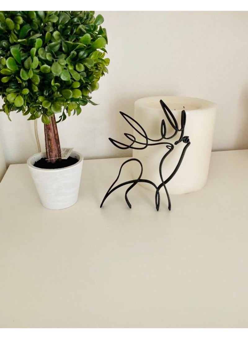 EROTNGO EROTNGO Minimalist Horned Deer Statue Home Decor Shelf Sitter and Tabletop Figure Ideal for Gifts and Christmas  - Image 3