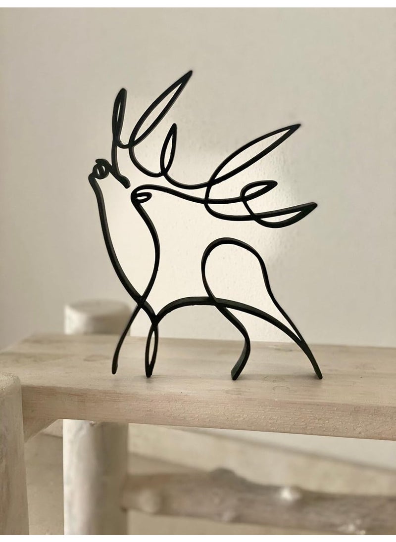 EROTNGO EROTNGO Minimalist Horned Deer Statue Home Decor Shelf Sitter and Tabletop Figure Ideal for Gifts and Christmas  - Image 1