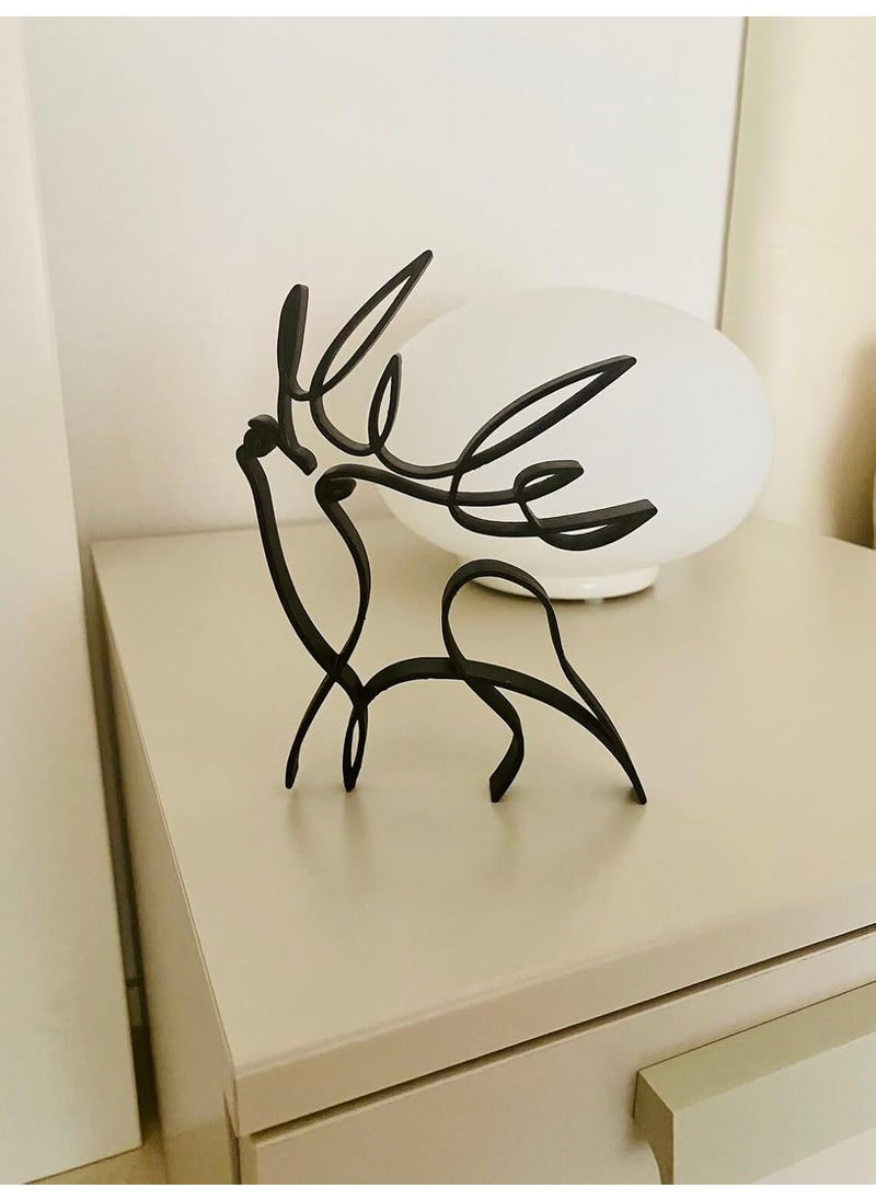 EROTNGO EROTNGO Minimalist Horned Deer Statue Home Decor Shelf Sitter and Tabletop Figure Ideal for Gifts and Christmas  - Image 4