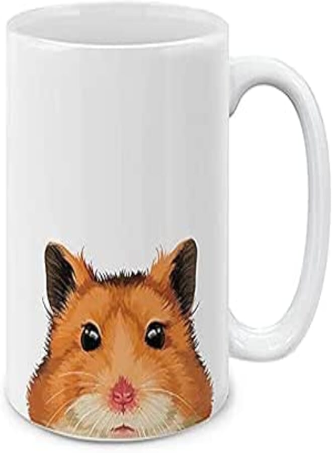 MUGBREW Cute Animal Brown Hamster Ceramic Coffee Mug Tea Cup, 11 OZ
